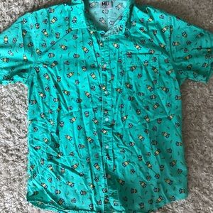 Despicable Me Button up Teal Universal Size Med  Fun